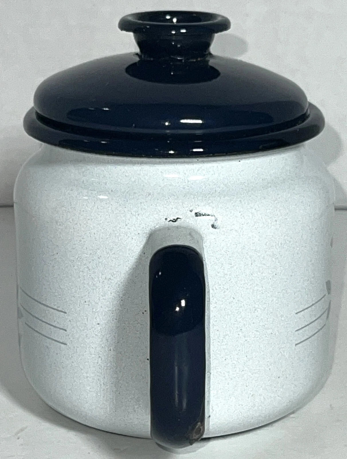 VTG Enamel Enamelware Rose Floral White Blue Metal Mini Small Tea Teapot Kettle | eBay