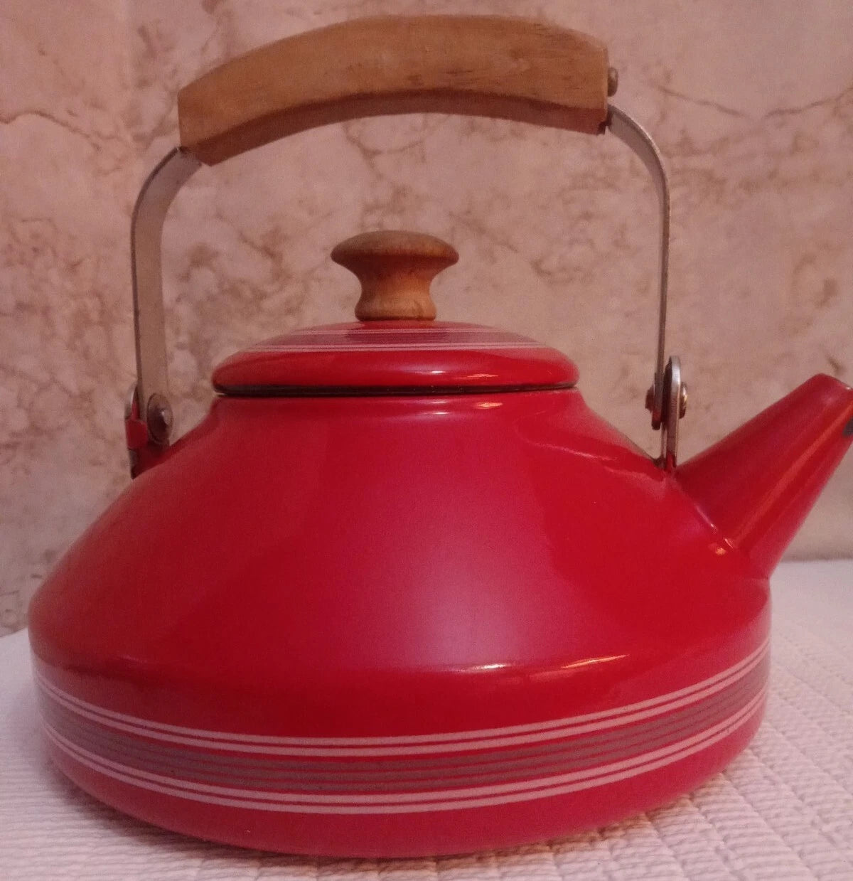Mikasa Vintage Terra Cotta Enameled Teapot Hand Carved Wood Handle | eBay