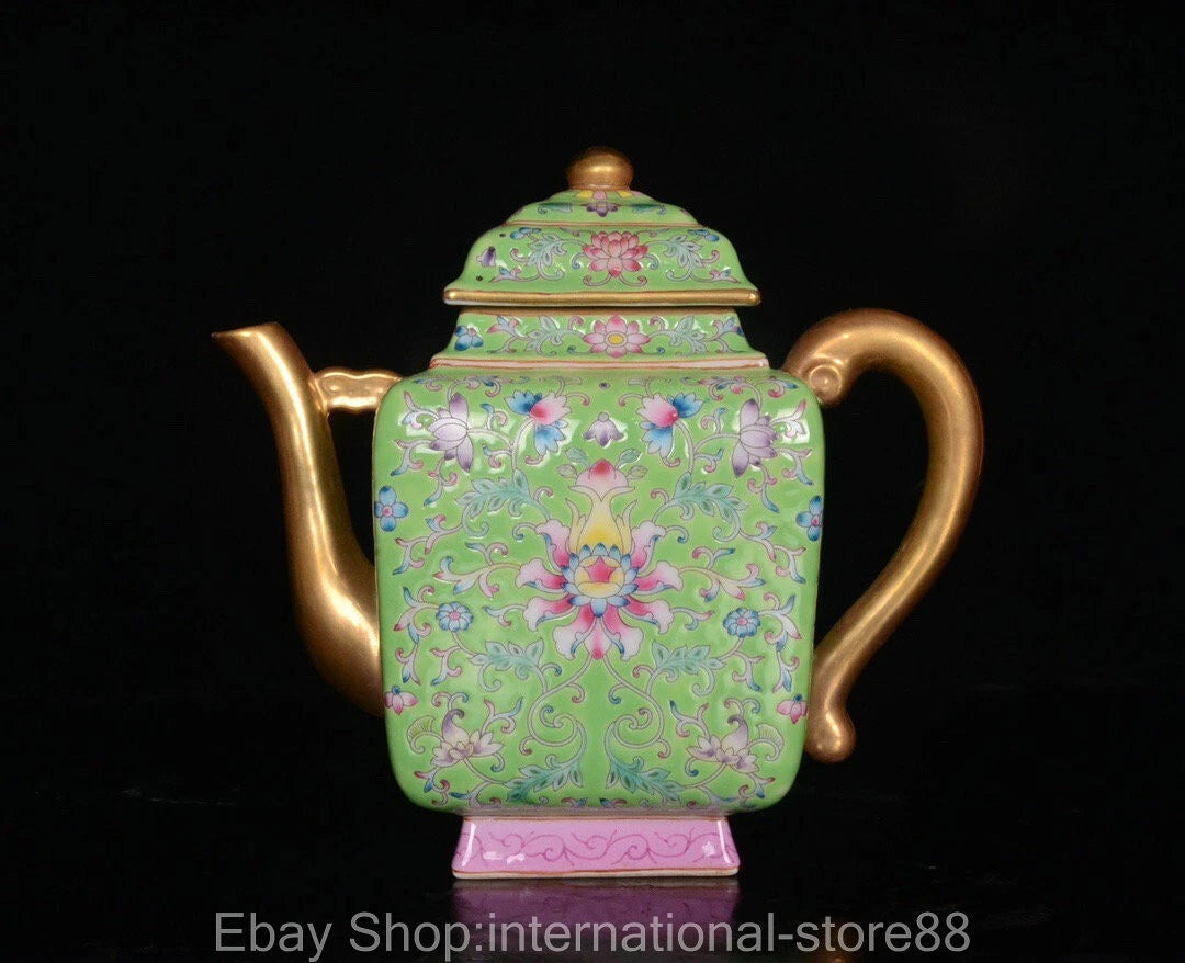 7" Yongzheng Marked Old Chinese Enamel Porcelain Gilt Flower Teapot Teakettle | eBay