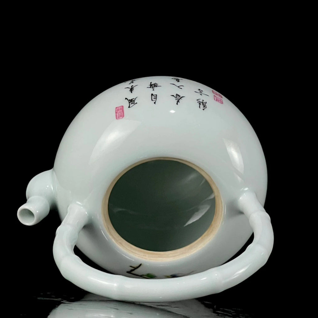 Chinese Enamel Color Porcelain Hand Painted Flower and Bird Handled Teapot 2265 | eBay