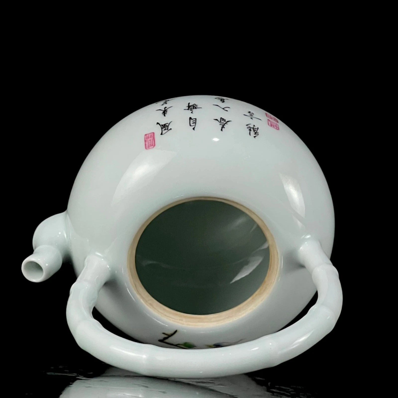 Chinese Enamel Color Porcelain Hand Painted Flower and Bird Handled Teapot 2265 | eBay