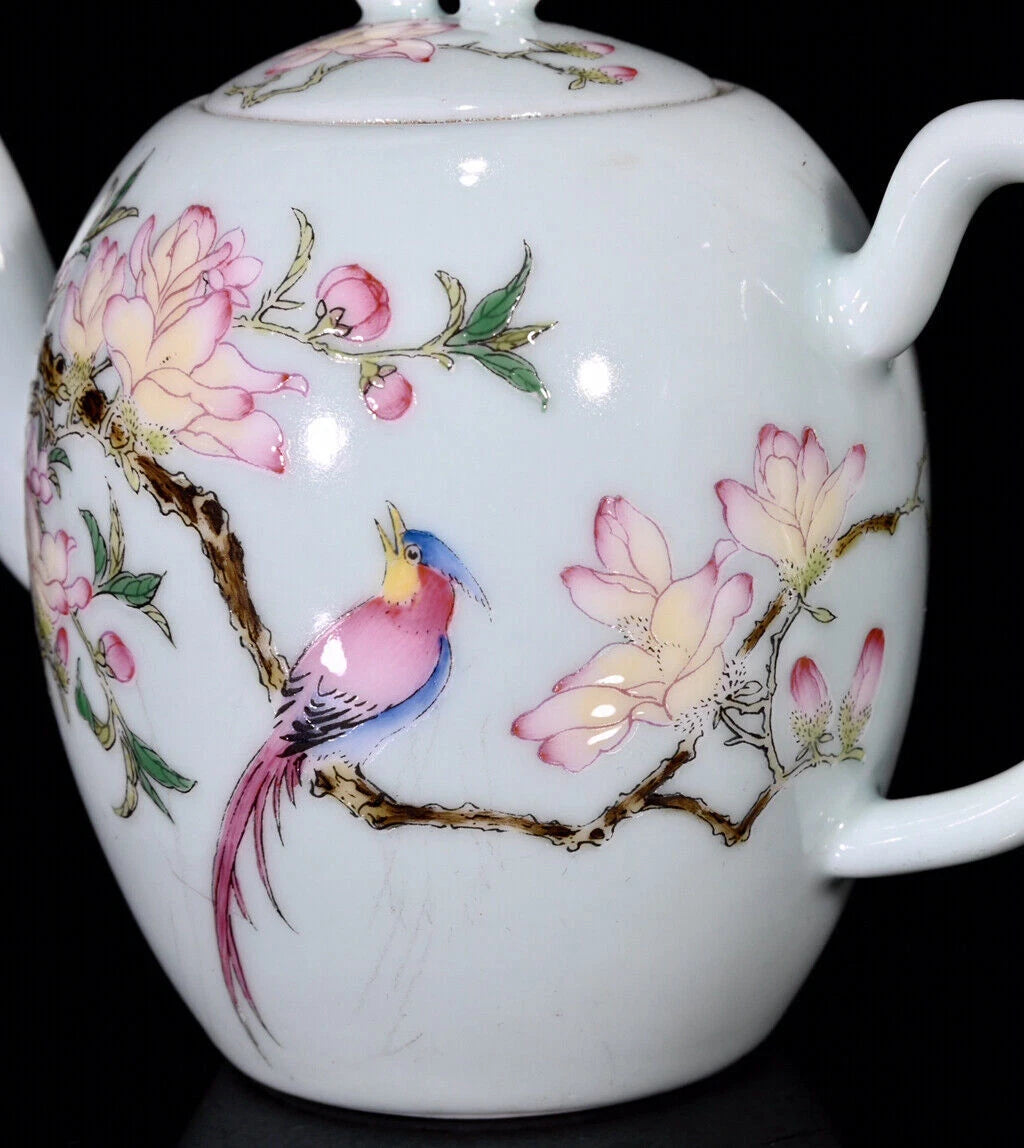 5.1" Chinese Enamel Porcelain HandPainted Exquisite Flowers&Birds Teapots | eBay