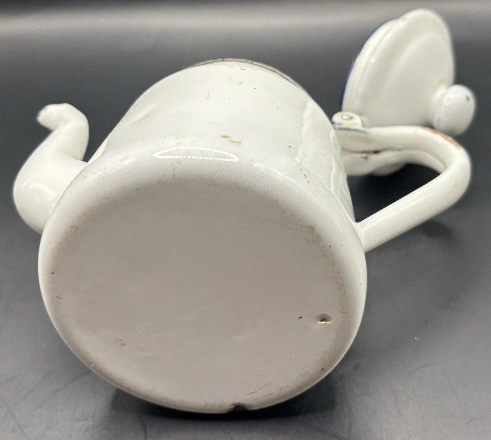 Vintage Miniature White Enamel Teapot Small Tea Kettle w/ Hinged Lid | eBay