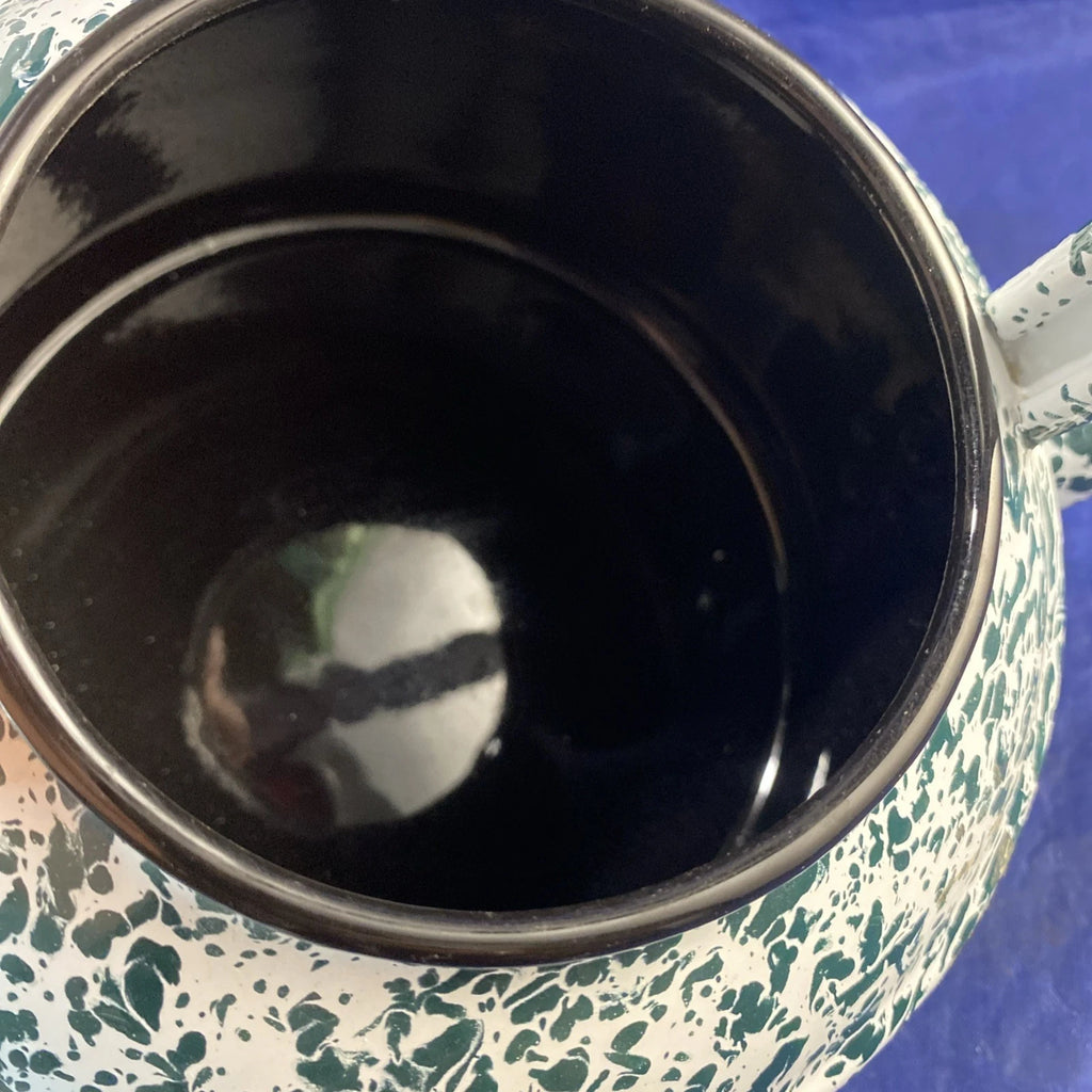 Enamel Ware Teapot Green And White Speckled Splatter EnamelWare New | eBay