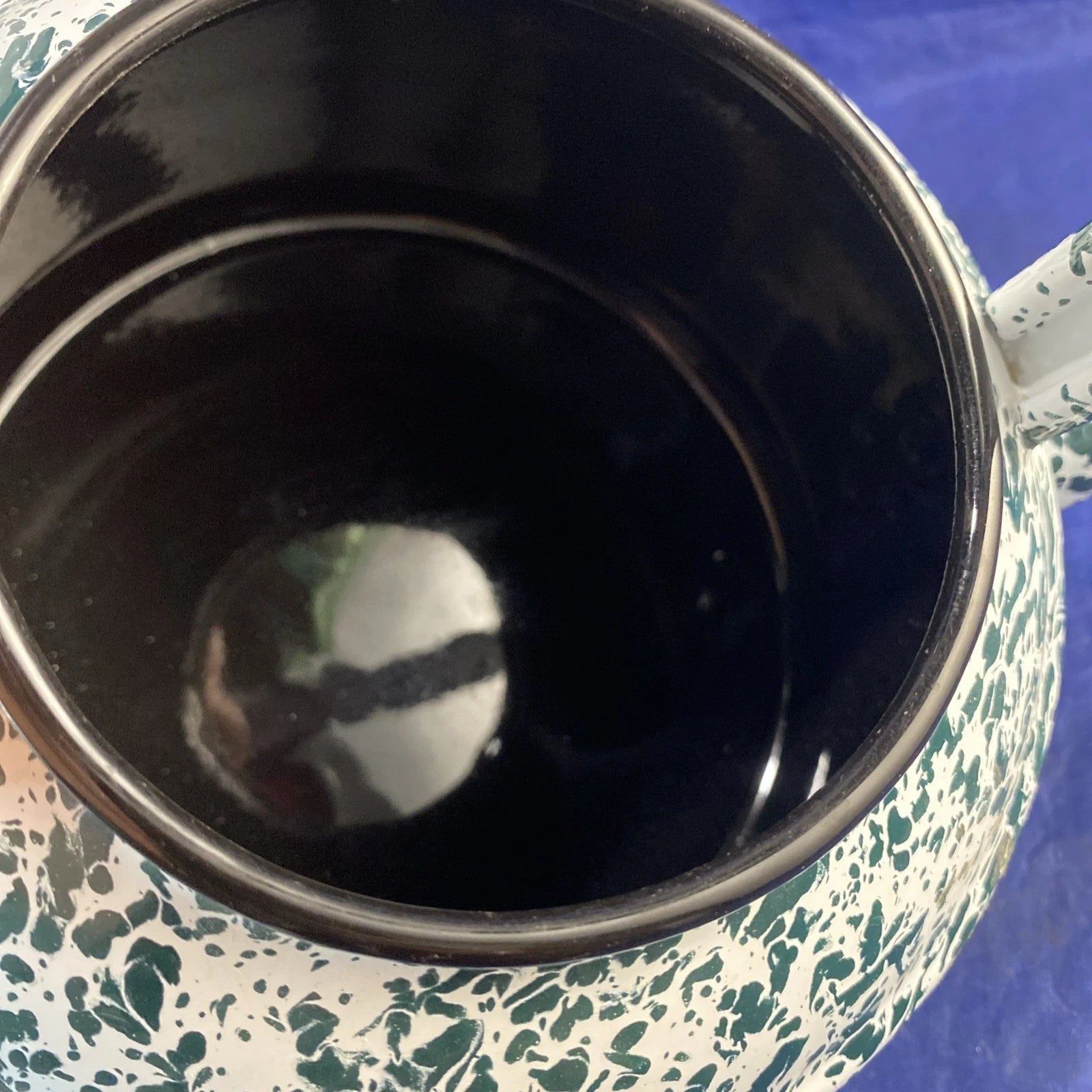 Enamel Ware Teapot Green And White Speckled Splatter EnamelWare New | eBay