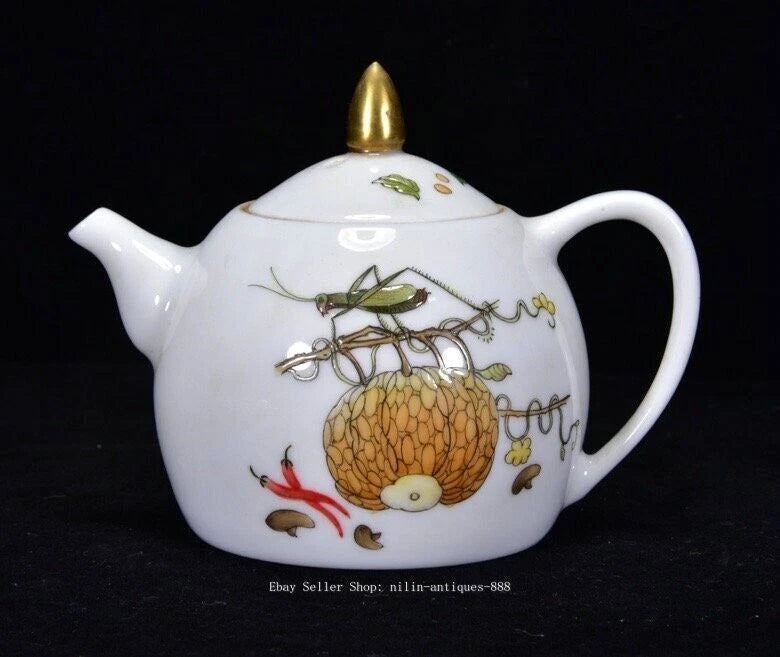 4.7" Yongzheng Year Colour Enamel Porcelain Fruit insect Wine Tea Pot Flagon | eBay