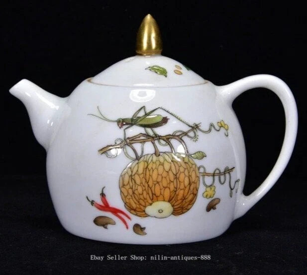 4.7" Yongzheng Year Colour Enamel Porcelain Fruit insect Wine Tea Pot Flagon | eBay