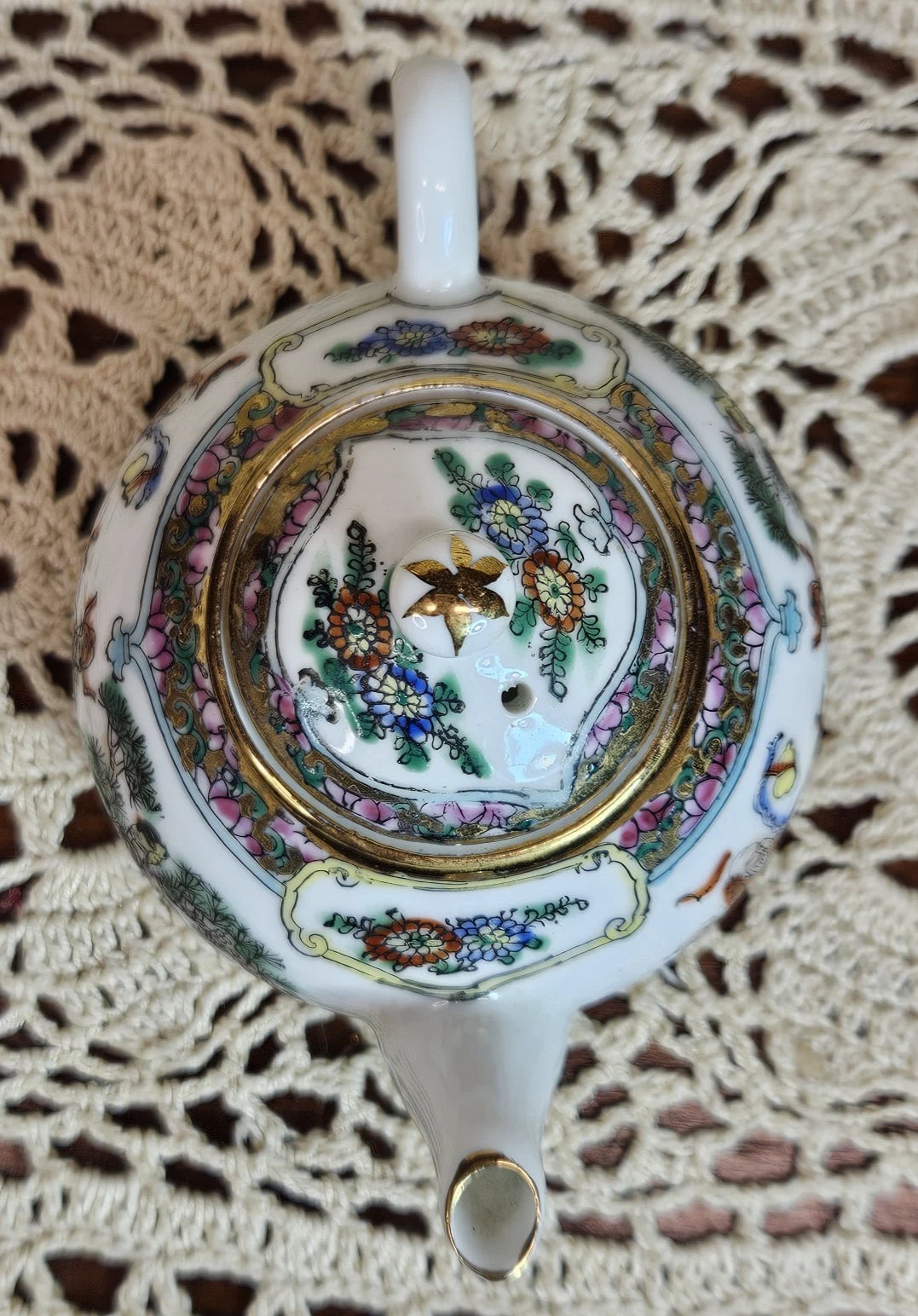 8 Piece Vintage Miniature Enamel on Porcelain Asian Teapot & Tea Cups | eBay