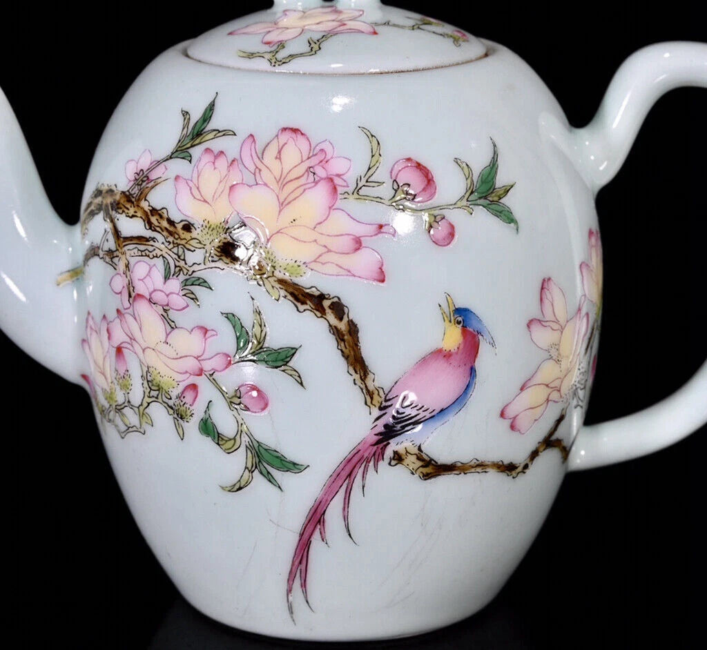 5.1" Chinese Enamel Porcelain HandPainted Exquisite Flowers&Birds Teapots | eBay