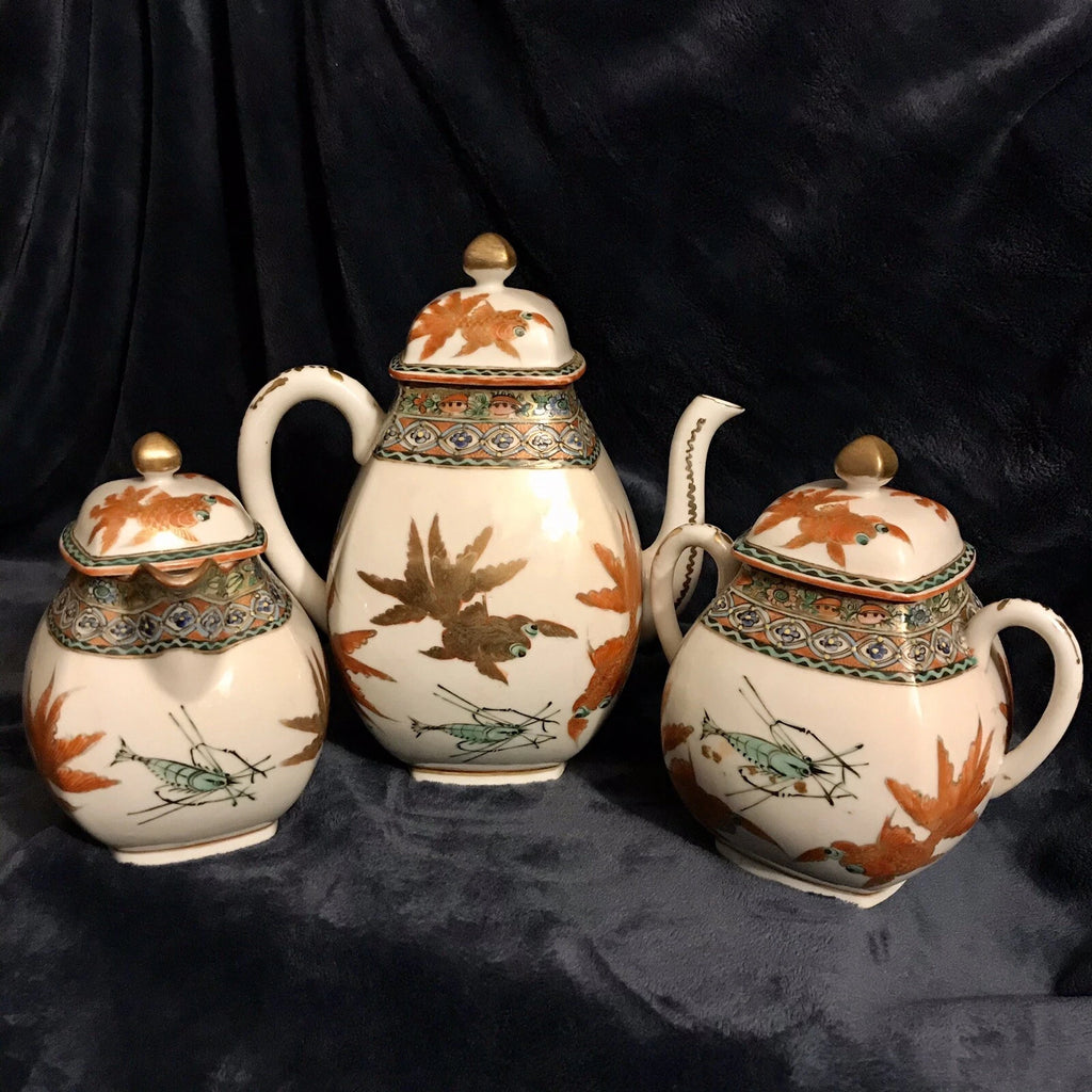 Rare Antique Chinese Export Early Republic Enameled Porcelain Teapot Tea Set | eBay