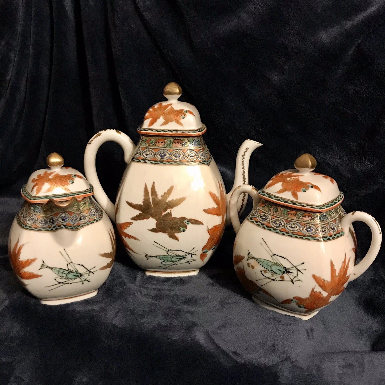 Rare Antique Chinese Export Early Republic Enameled Porcelain Teapot Tea Set | eBay