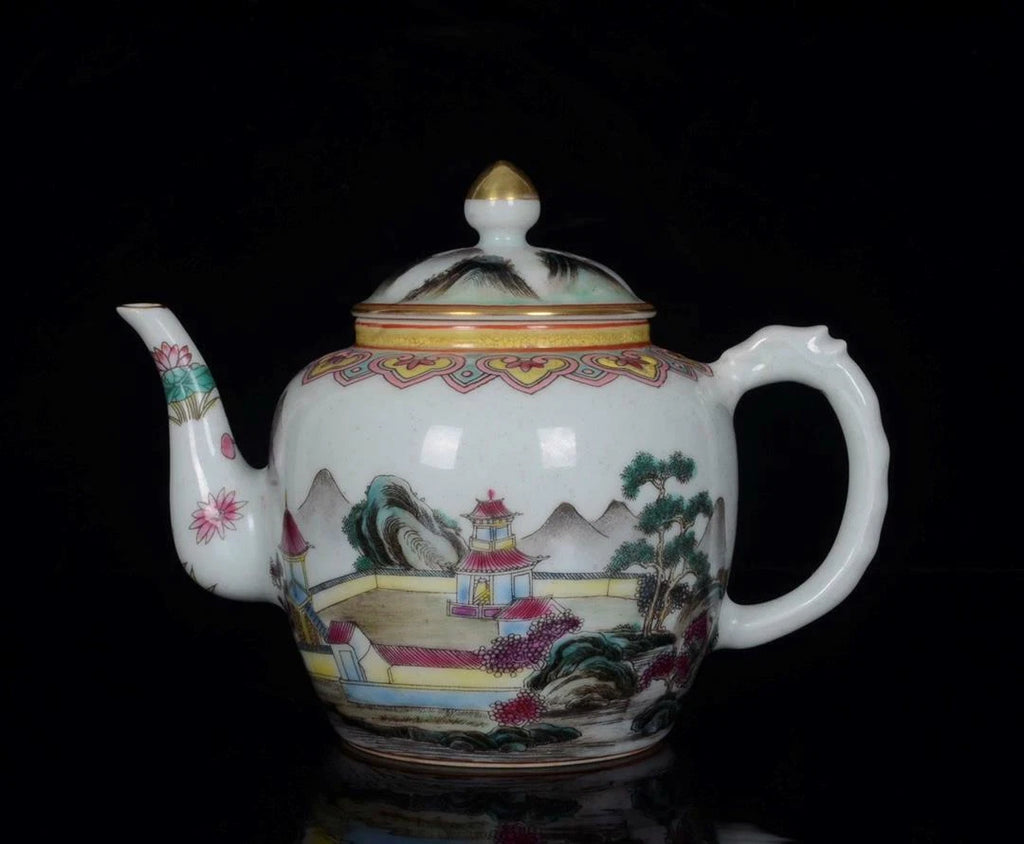 OLD CHINESE COLOUR ENAMEL PORCELAIN TEAPOT YONGZHENG MARKED ST235 | eBay