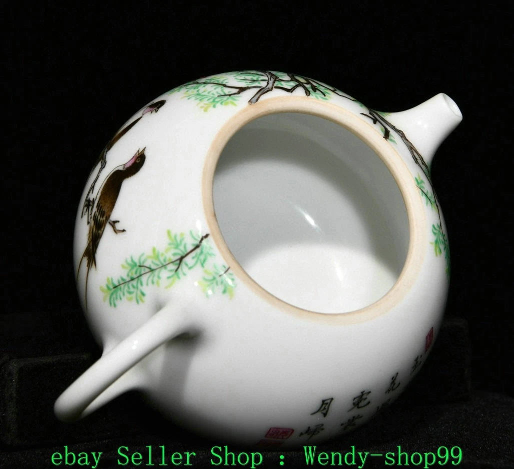 2.7" YongZheng Marked Colour Enamel Porcelain Gilt Flower Bird Teapot Teakettle | eBay