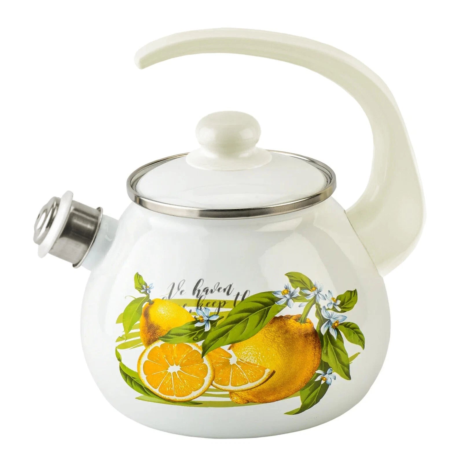 2.7-qt Novomoskovsk Lemon Enamel Kettle with Whistle Vintage Enameled Tea Pot | eBay