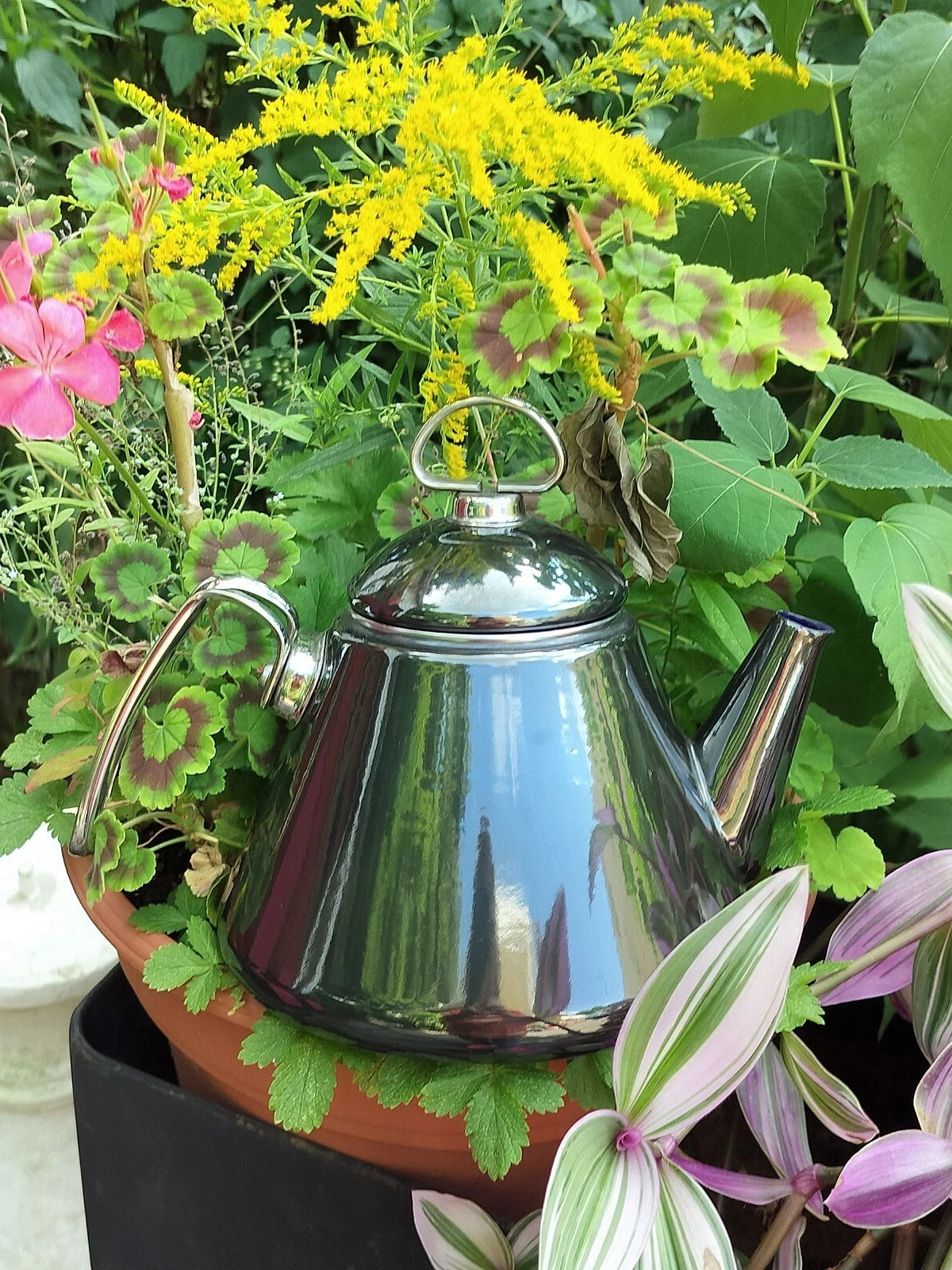 VTG Black Onyx Enamel on Steel-Chantal Tea Kettle/Teapot with Lid-VGC | eBay