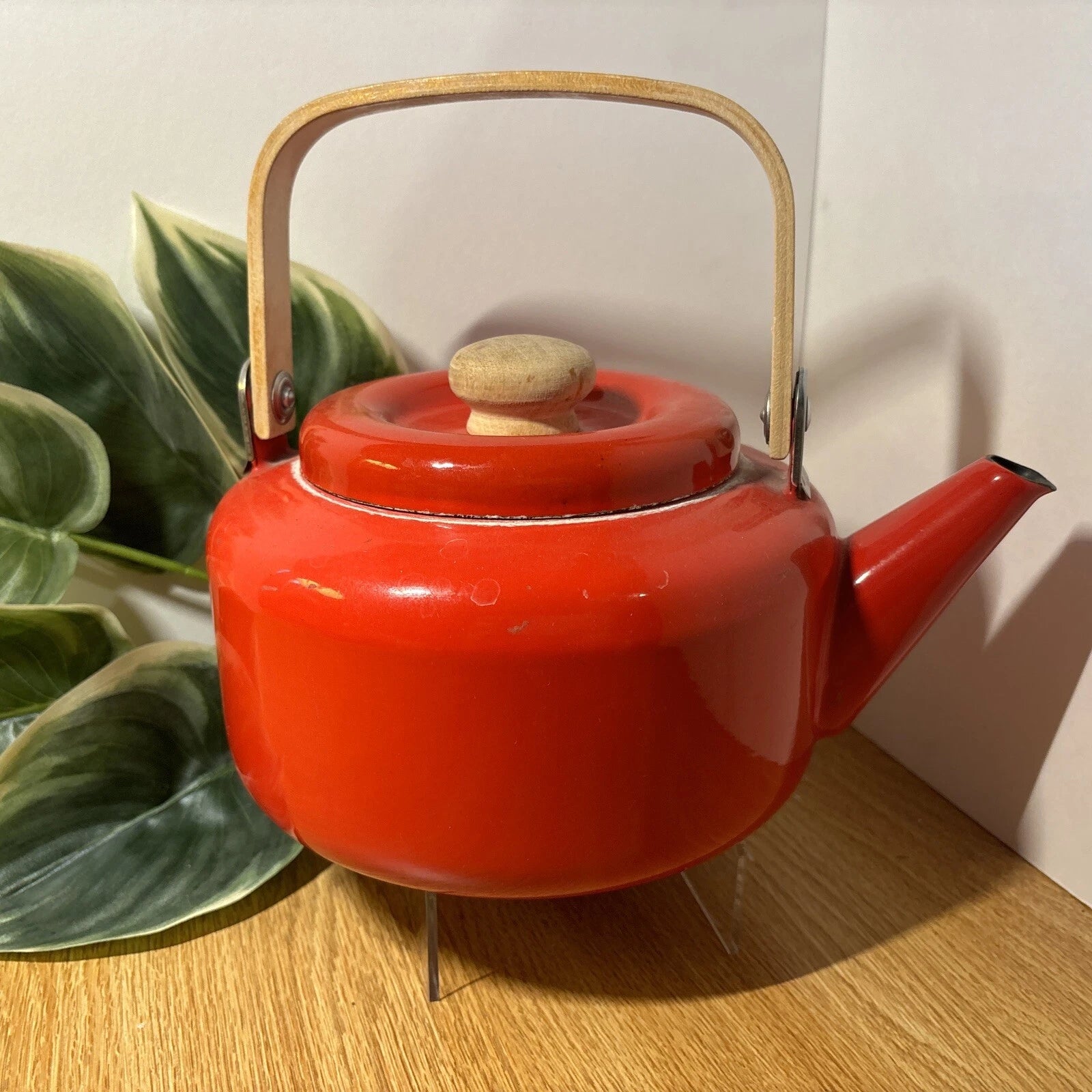 Scandinavian Design Enamel Teapot 1970s Vintage Kettle Wood Handle 1970s | eBay