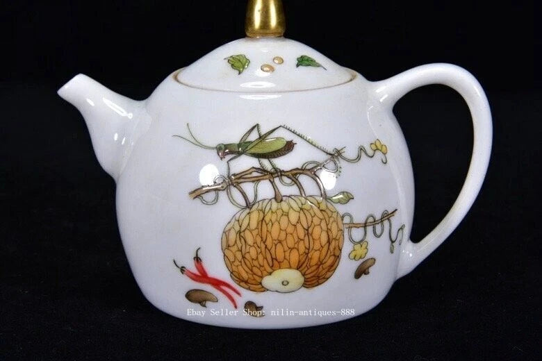 4.7" Yongzheng Year Colour Enamel Porcelain Fruit insect Wine Tea Pot Flagon | eBay