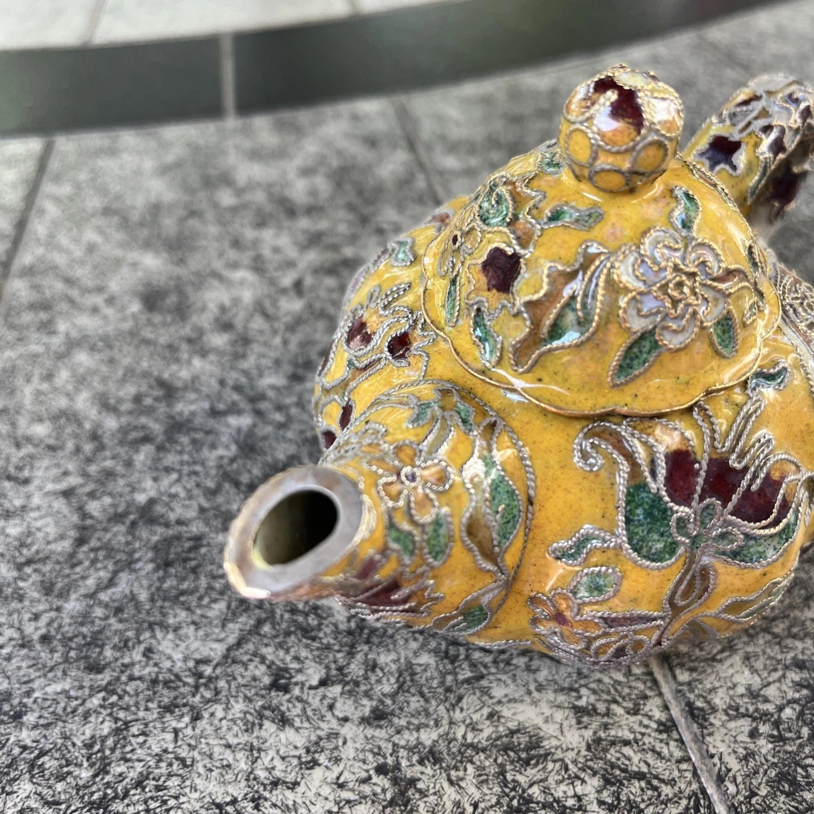 VTG Multi-Colored Miniature Tea Pot With Floral Design X2 | eBay