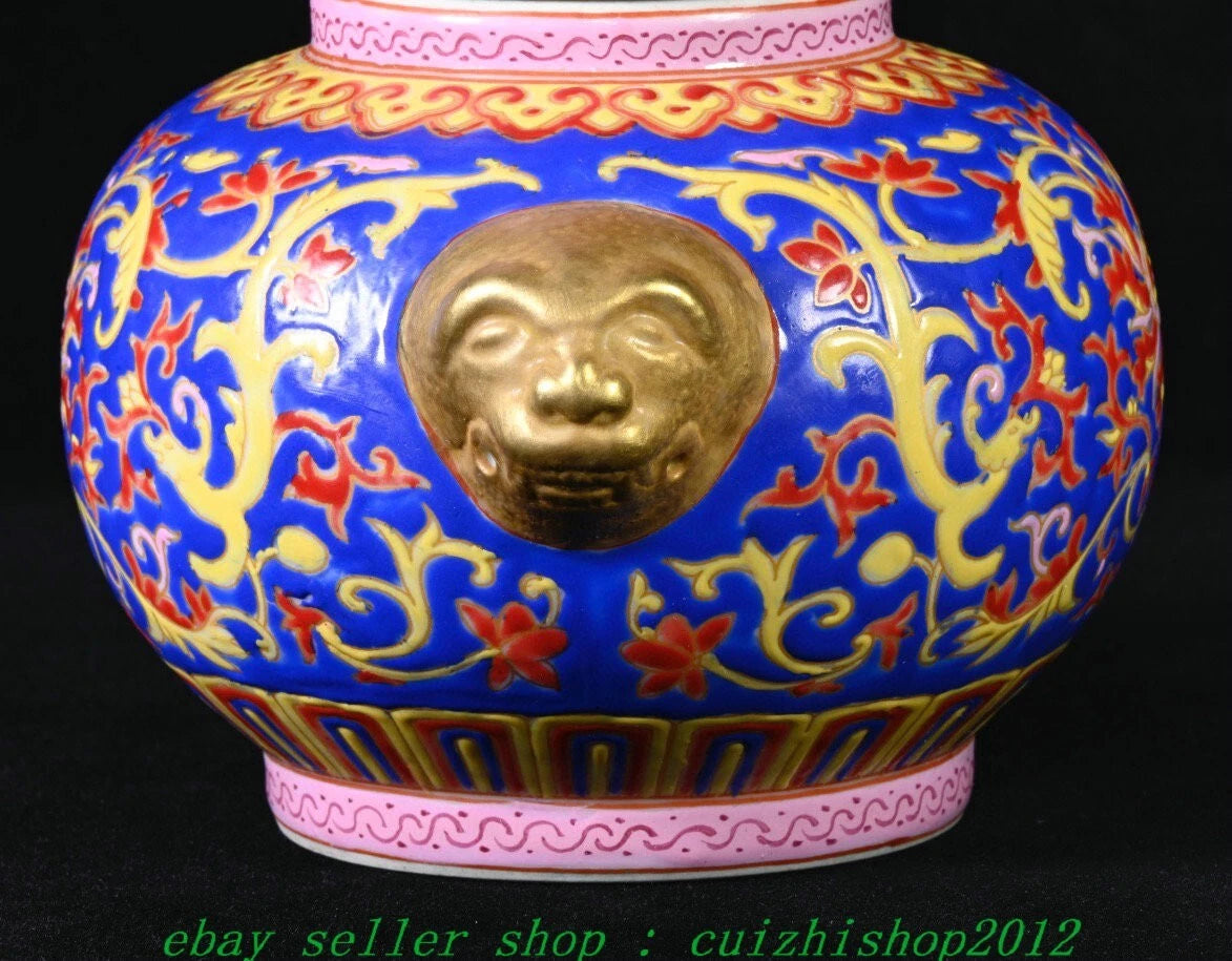 Qianlong Marked Colour Enamel Porcelain Gilt Dragon Beast Gourd Teapot Teakettle | eBay