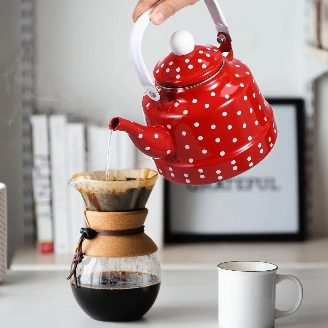 1.8 Quart Vintage Tea Kettle,Enamel Tea Kettle with Handle Cute Stovetop,Enam... | eBay