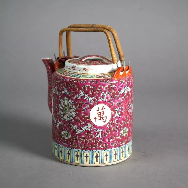 Chinese Famille Rose Enameled Porcelain Teapot 20thC | eBay