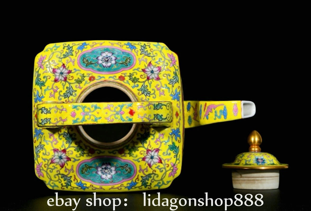 16.4" Yongzheng Marked Enamel Porcelain Flower Leaf Pattern Wine Teapot | eBay