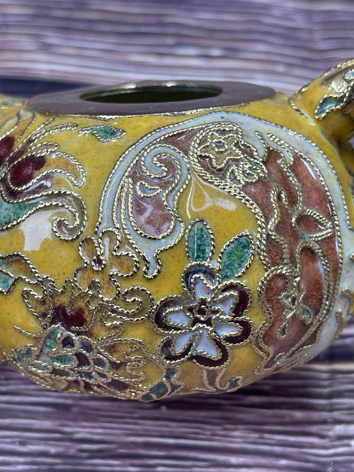 VTG Multi-Colored Cloisonné Miniature Tea Pot With Floral Design | eBay