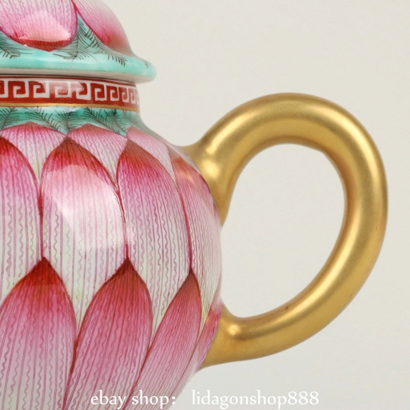 6" Yongzheng Marked Enamel Porcelain Gilt Lotus Flower Pattern Wine Tea Pot | eBay