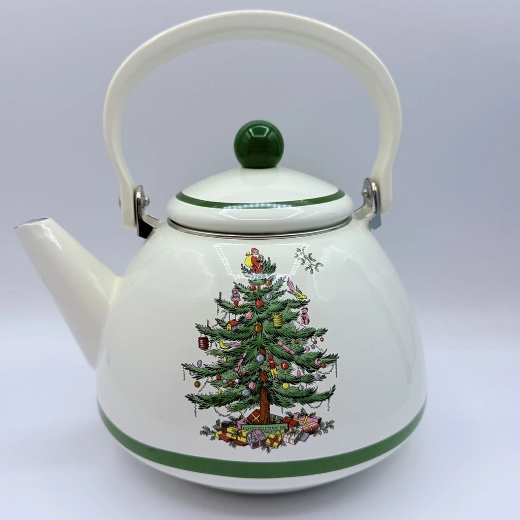 Spode Christmas Tree 2.5 Quart Tea Kettle Teapot Porcelain Enamel Unused | eBay