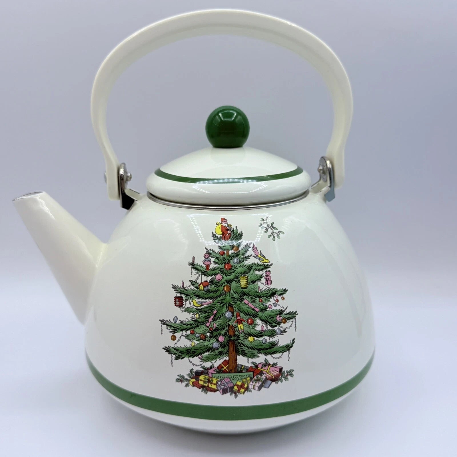 Spode Christmas Tree 2.5 Quart Tea Kettle Teapot Porcelain Enamel Unused | eBay