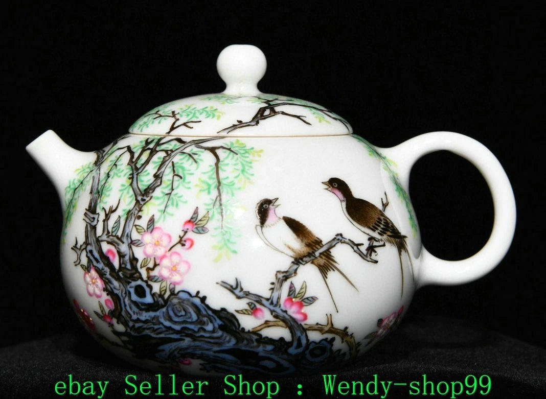 2.7" YongZheng Marked Colour Enamel Porcelain Gilt Flower Bird Teapot Teakettle | eBay