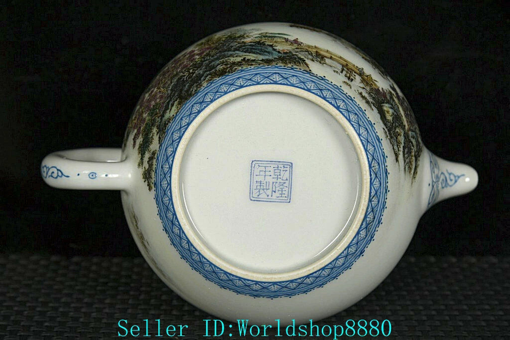 6.4'' Qianlong Marked Old China Enamel Color Porcelain Landscape Pattern Teapot | eBay