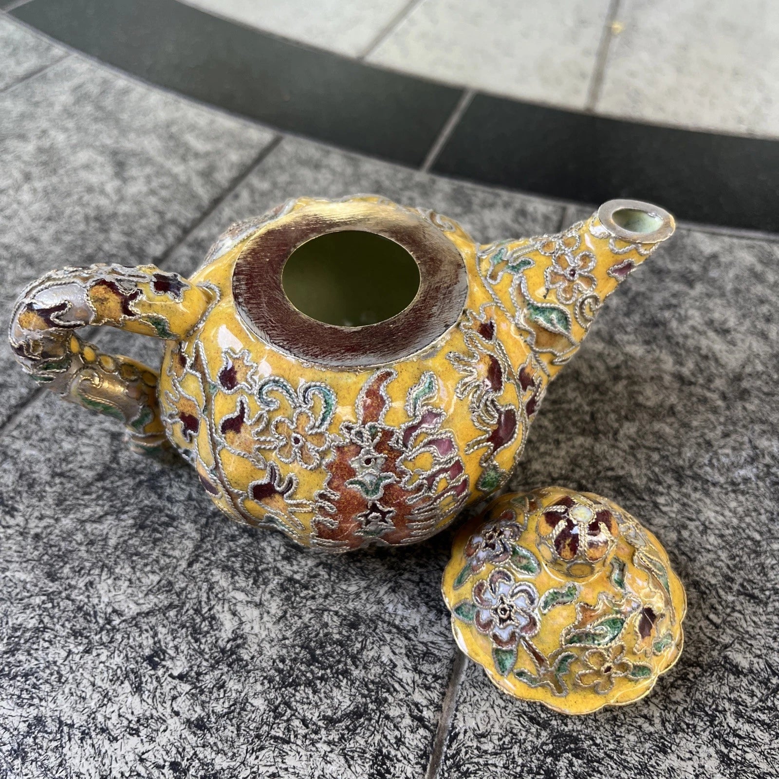 VTG Multi-Colored Miniature Tea Pot With Floral Design X2 | eBay