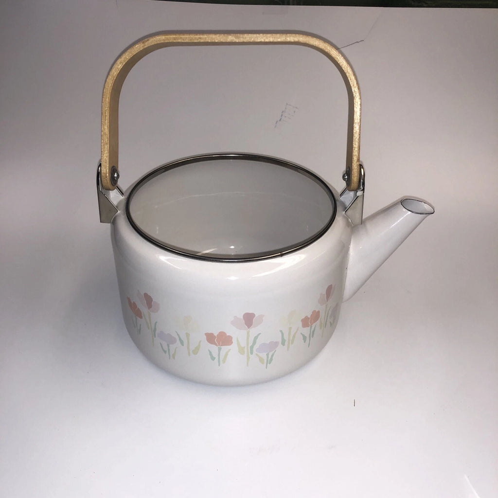LINCOWARE Tea Kettle 2 Qt Porcelain Enamel on Steel Soft Gardens With 2 Mugs New | eBay