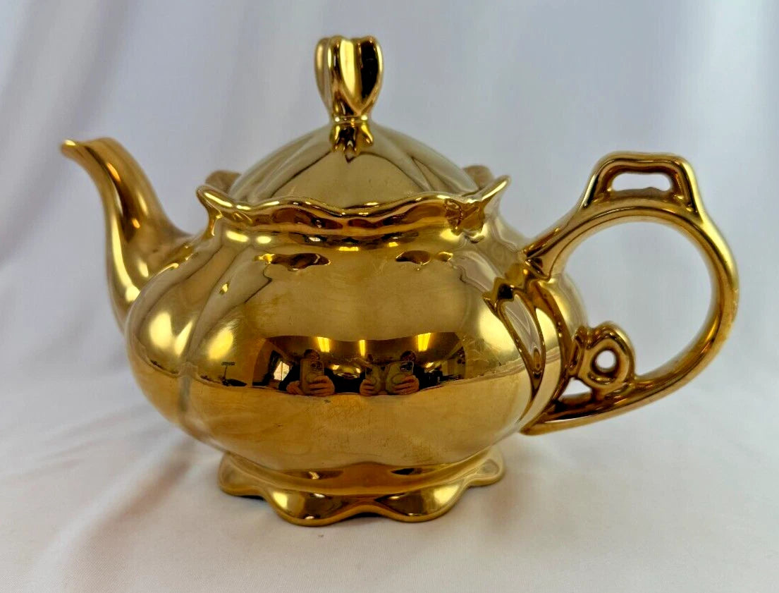 Gold Enameled Glossy Lidded Porcelain China Tea Pot | eBay