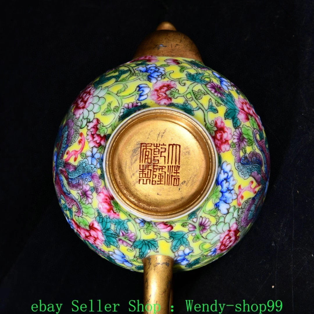 4" YongZheng Marked Colour Enamel Porcelain Gilt Flower Pattern Butterfly Teapot | eBay