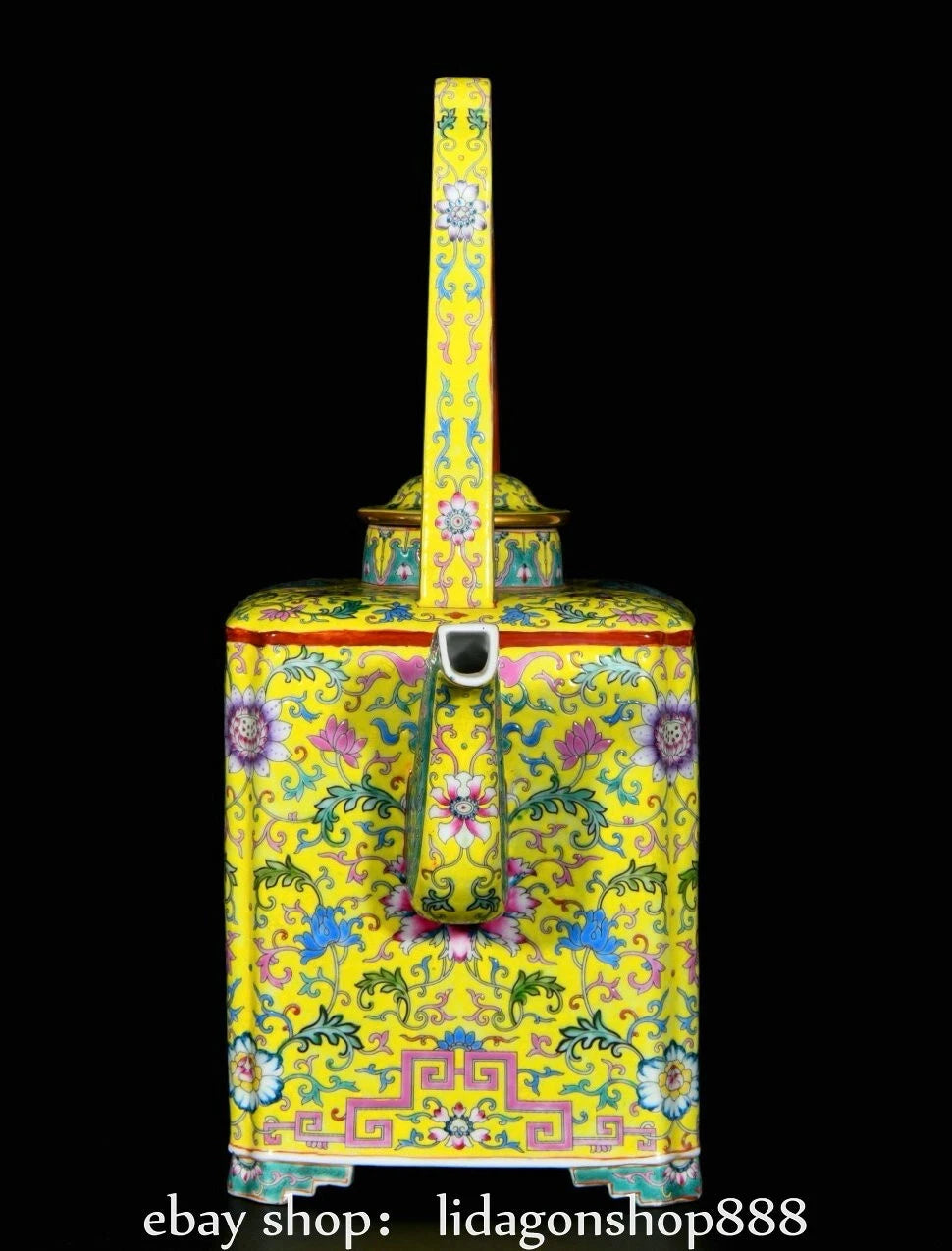 16.4" Yongzheng Marked Enamel Porcelain Flower Leaf Pattern Wine Teapot | eBay