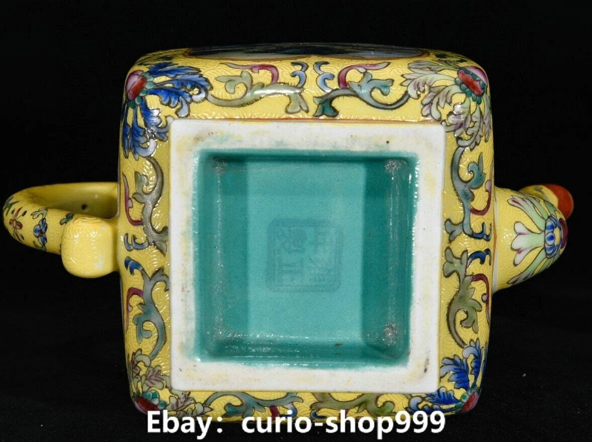 7" Yongzheng Dynasty Enamel Colour Porcelain Landscape Poems Word Tea Pot Flagon | eBay