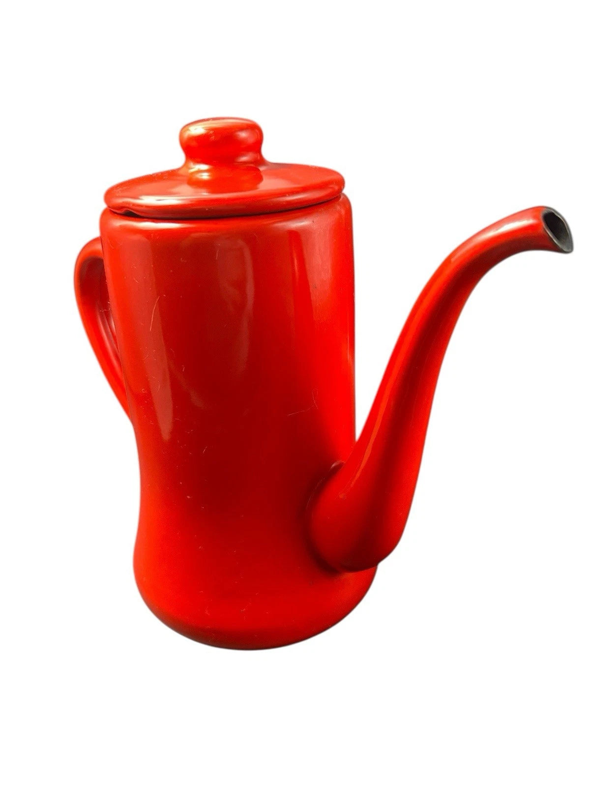Vtg Fujii Co Slim Pot Red Drip Coffee Tea Kettle Enamel Ware Japan | eBay
