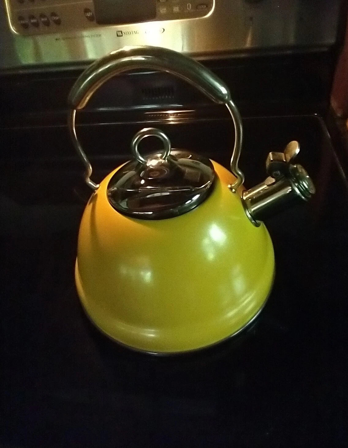 2.7 Qt. Yellow Metallic Enamel Professional Calidad Whistling Tea Pot Used Once | eBay