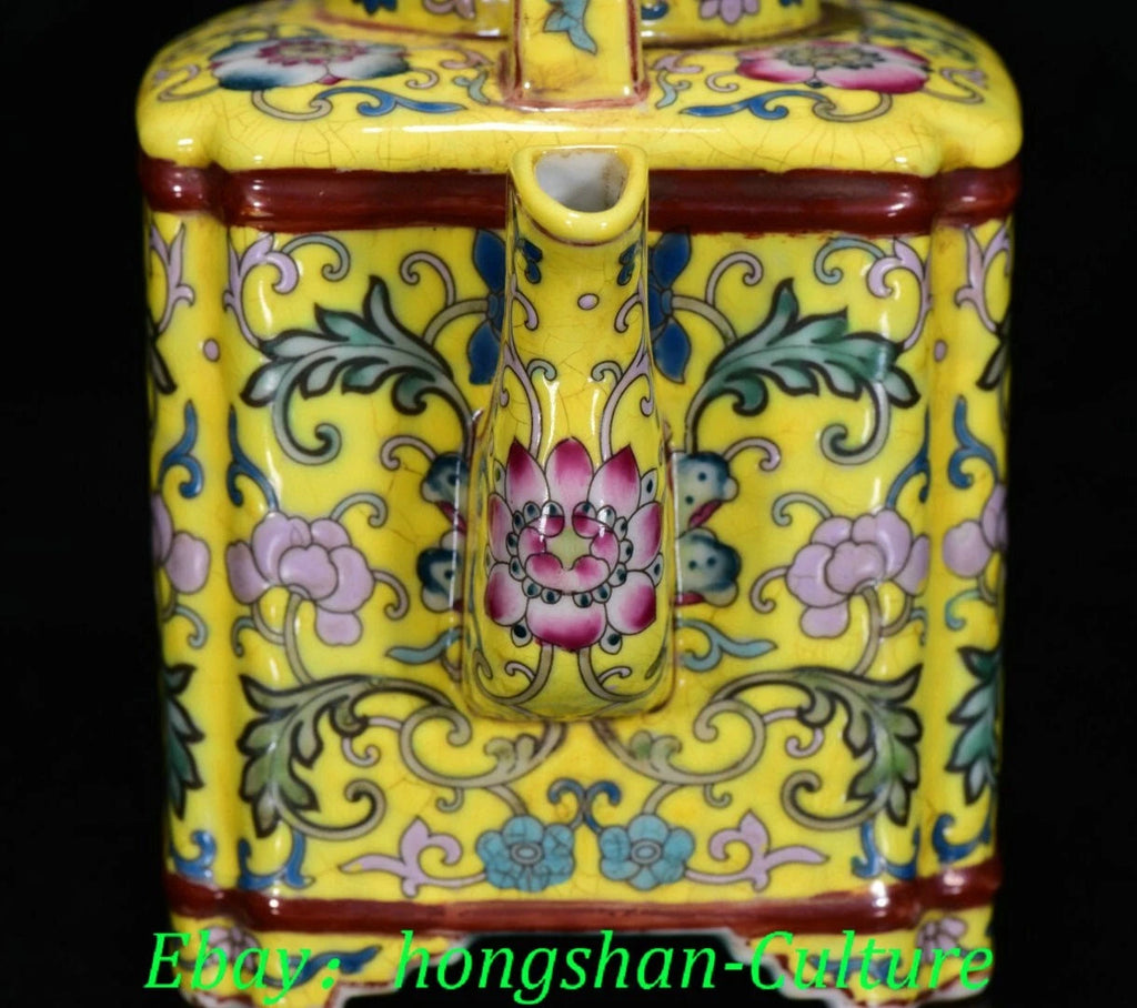 7.8'' Old Qianlong Enamel Colour Porcelain Gilt Flower Pattern Teapot Teakettle | eBay