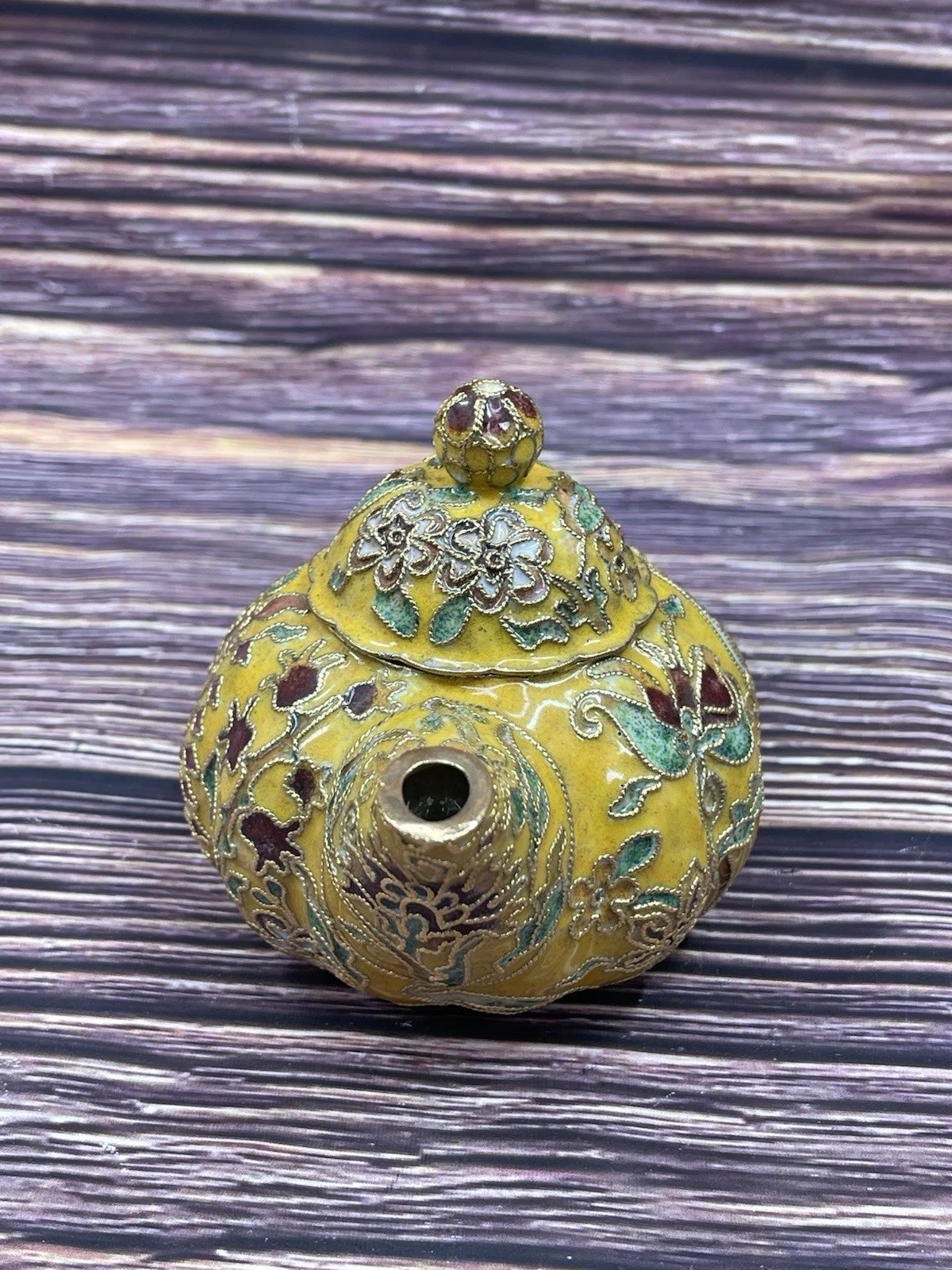 VTG Multi-Colored Cloisonné Miniature Tea Pot With Floral Design | eBay
