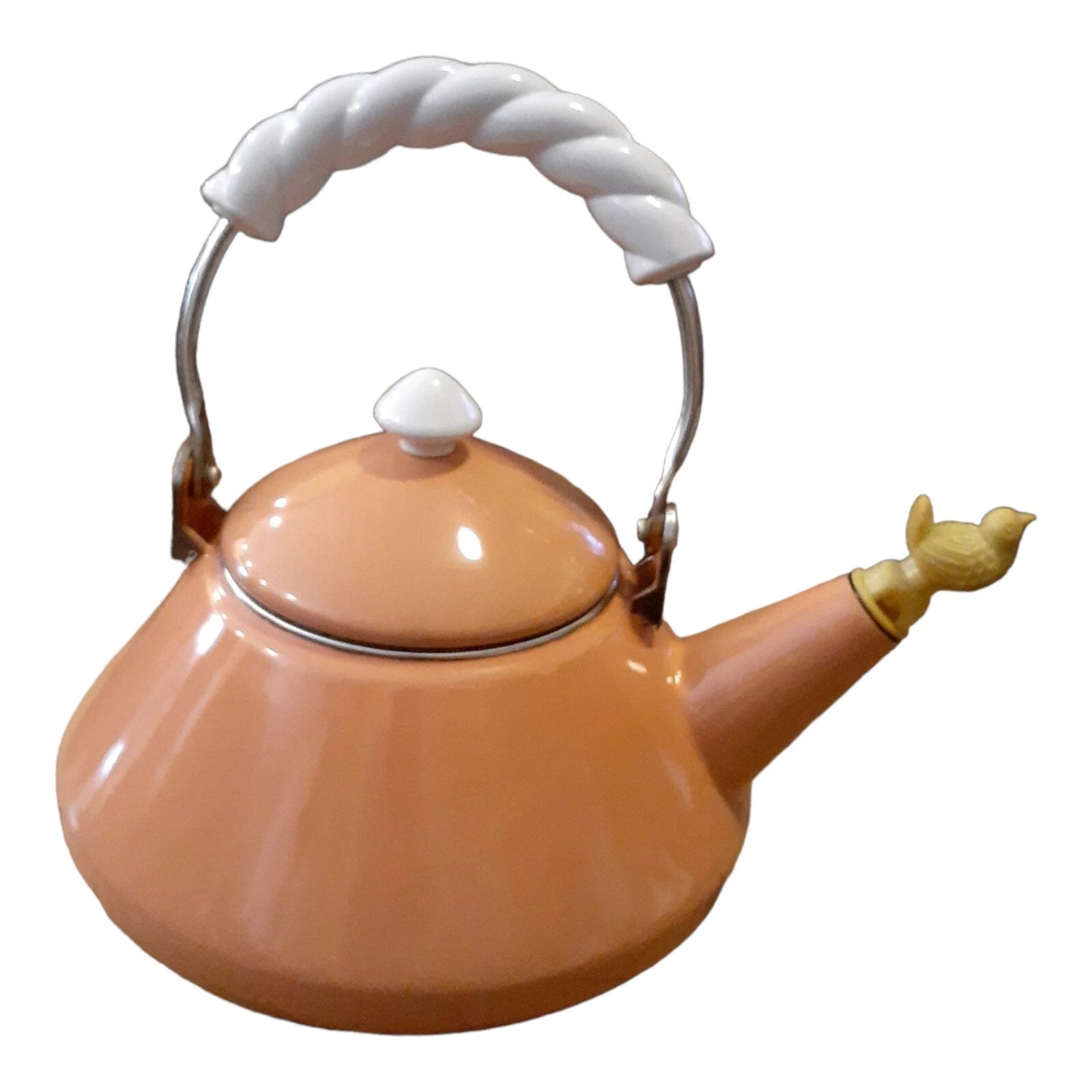 Vtg Pink Enamel Teapot Kettle Wood Handle 1980s Mauve Planter | eBay