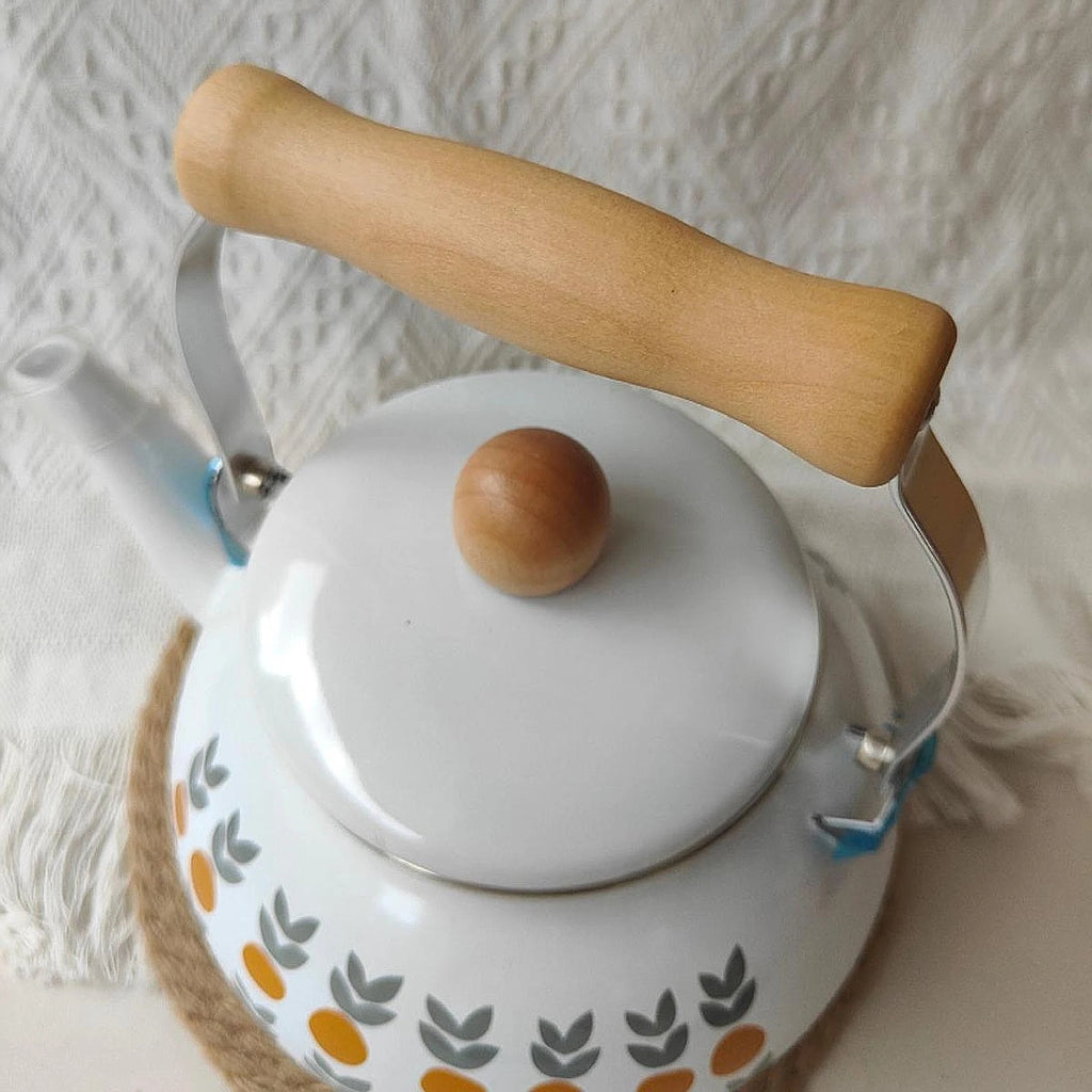 Enamel Teapot Coffee Pot 2.5L Large Capacity with Handle Vintage Porcelain Tea | eBay
