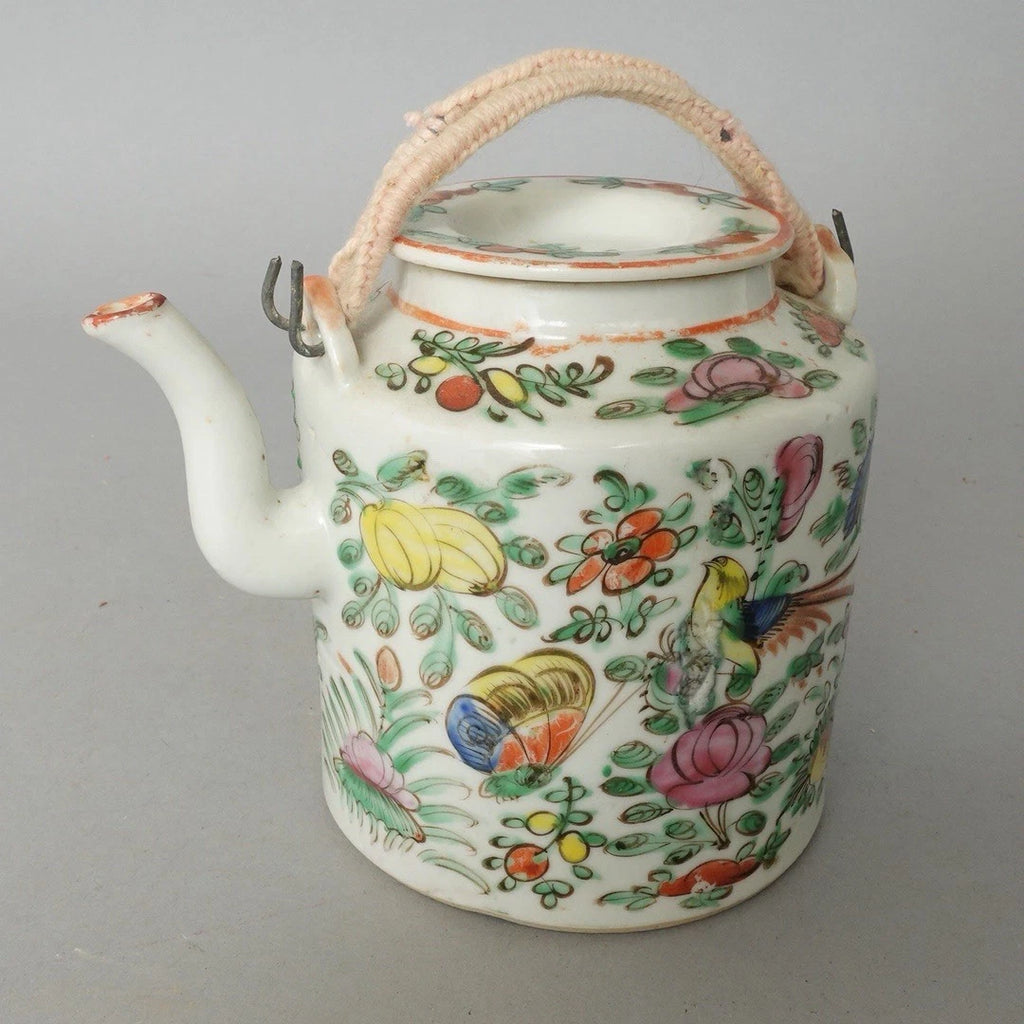 Antique Chinese Famille Rose Porcelain Teapot And Lid Enamel Hand Painted China | eBay
