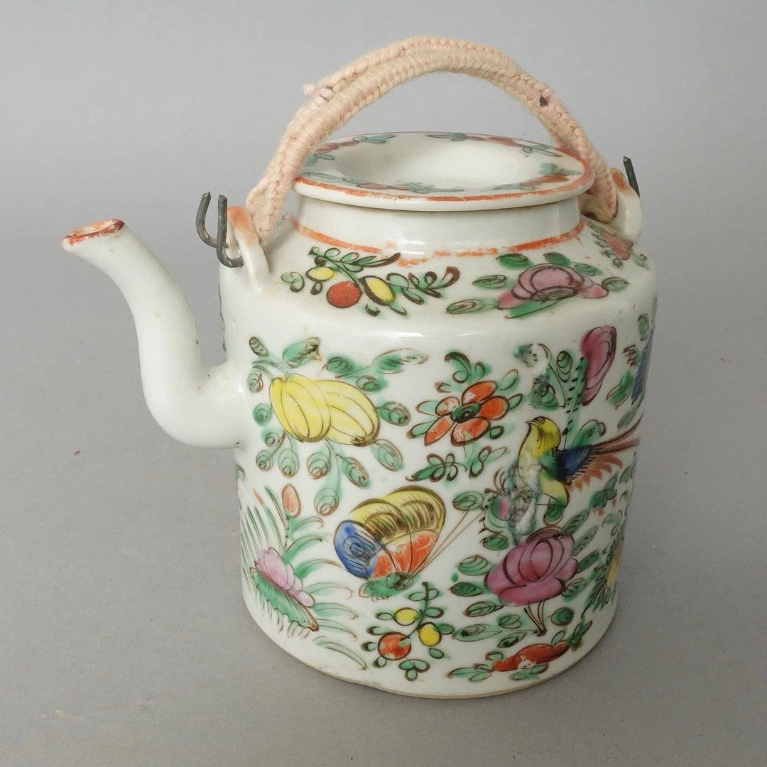 Antique Chinese Famille Rose Porcelain Teapot And Lid Enamel Hand Painted China | eBay