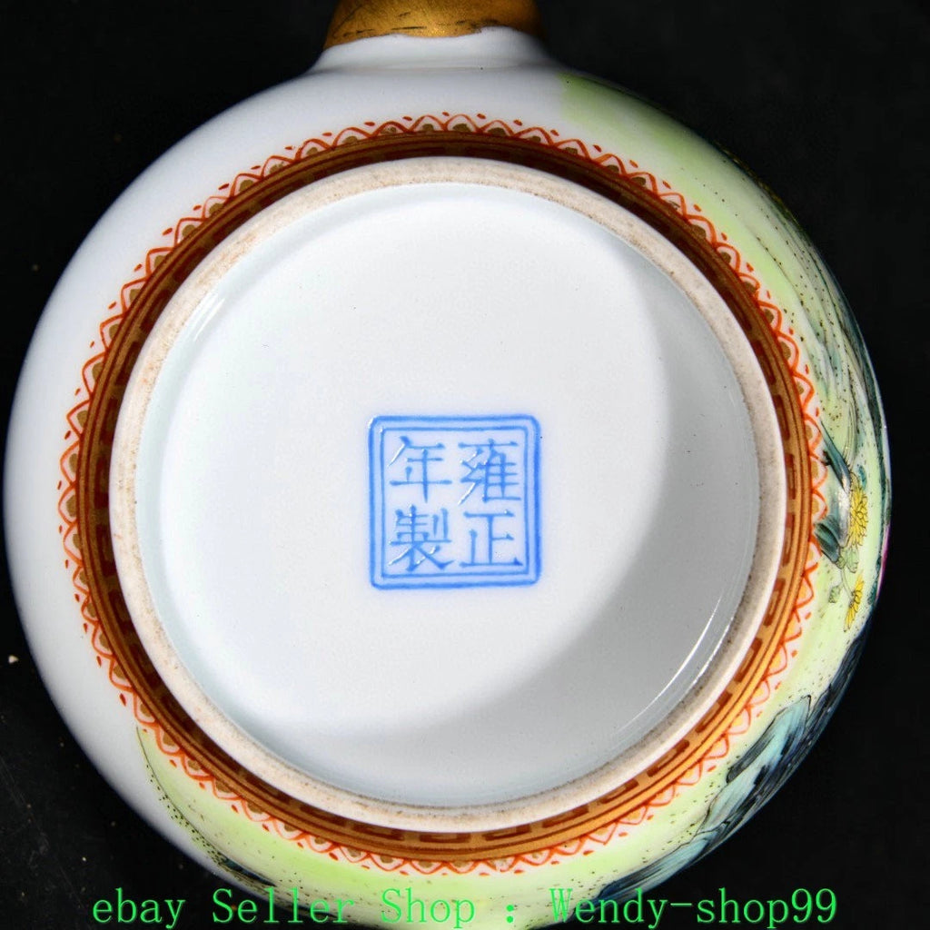 5" YongZheng Marked Colour Enamel Porcelain Gilt Bamboo Plum Magpie Bird Teapot | eBay