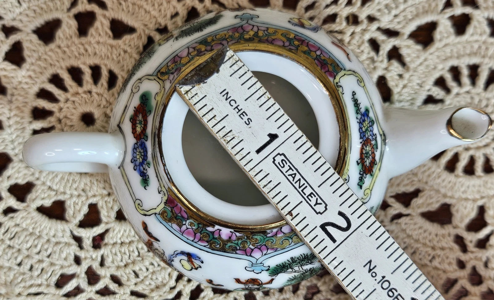 8 Piece Vintage Miniature Enamel on Porcelain Asian Teapot & Tea Cups | eBay