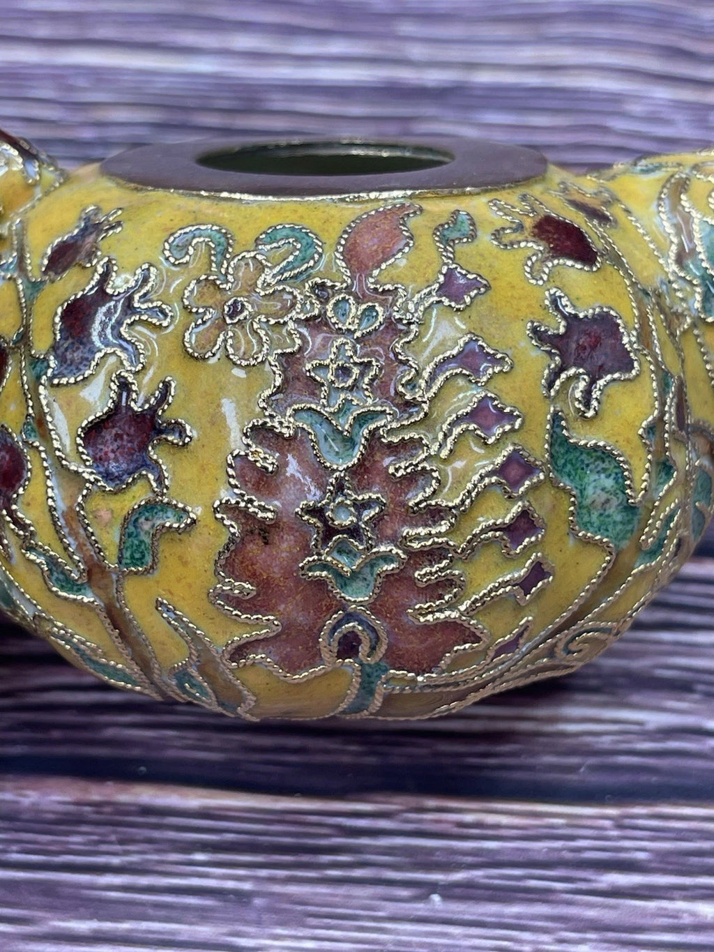 VTG Multi-Colored Cloisonné Miniature Tea Pot With Floral Design | eBay