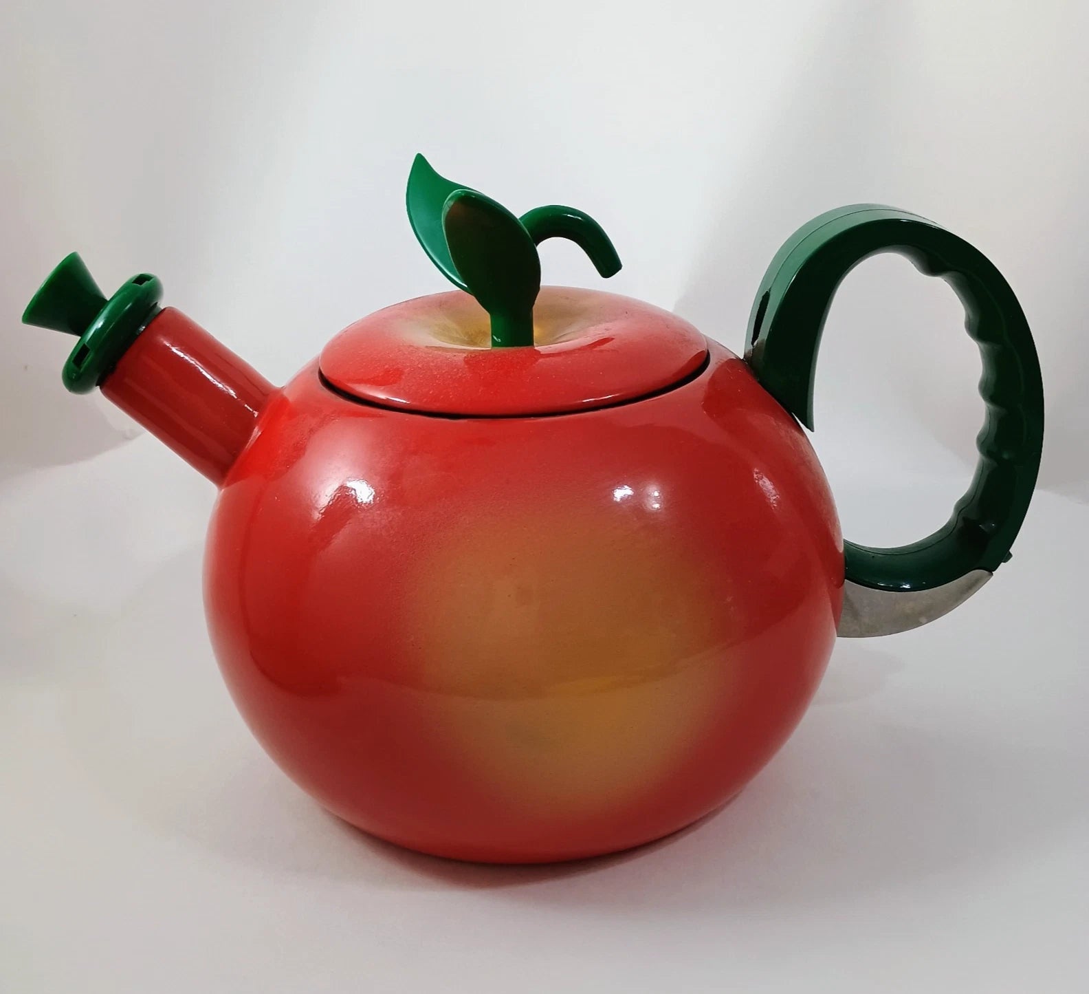 Vintage Enamel Whistling Teapot Kettle Tomato Shape from Tiawan Never Used | eBay